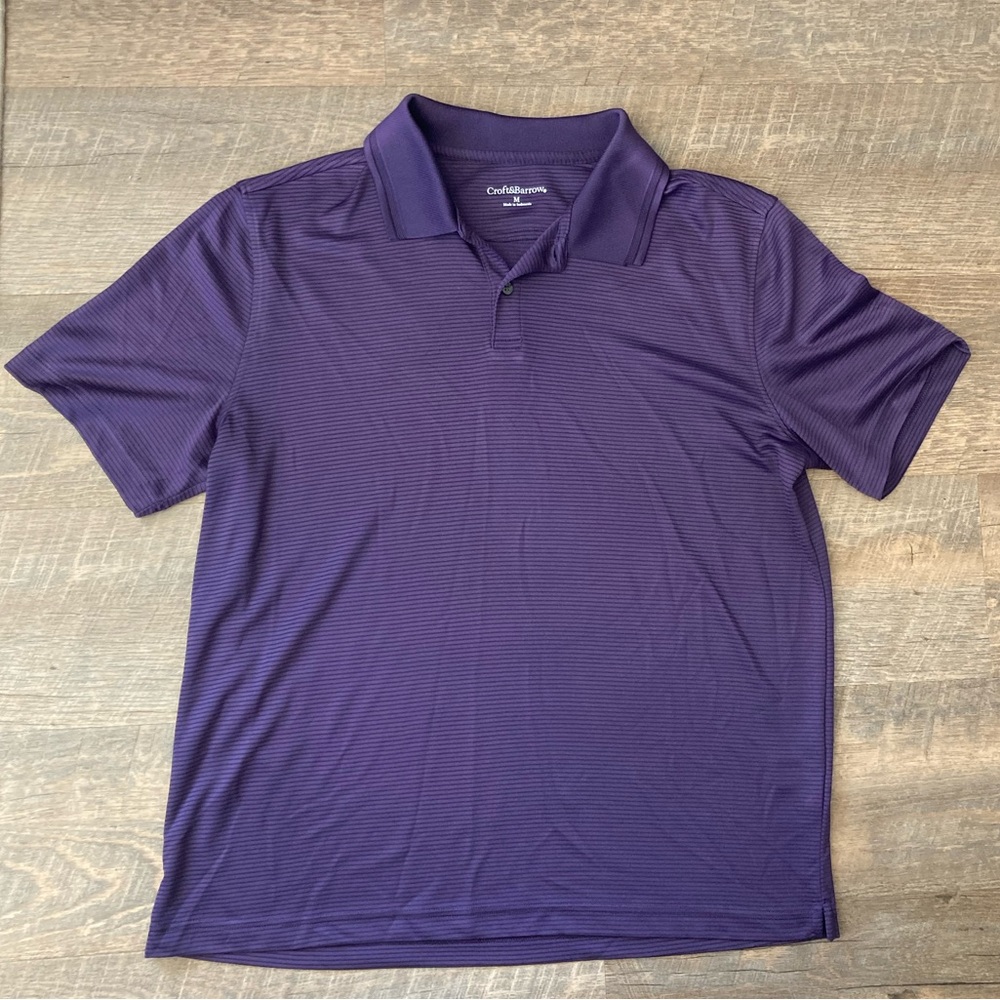 Croft & Barrow | Men’s Purple Performance Collared Polo Short Sleeve Shirt